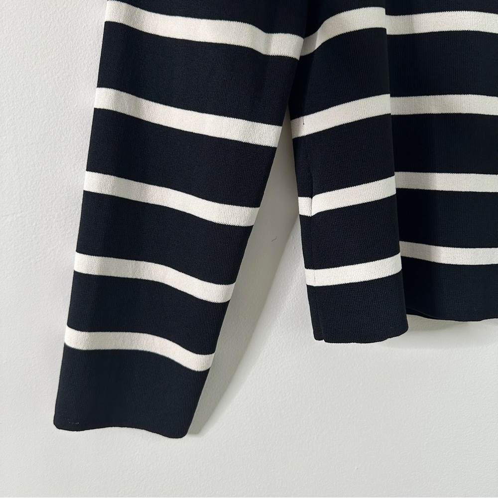 Vintage 90s Black and White Long Sleeve Nautical Summer Knit - Picture 3 of 6
